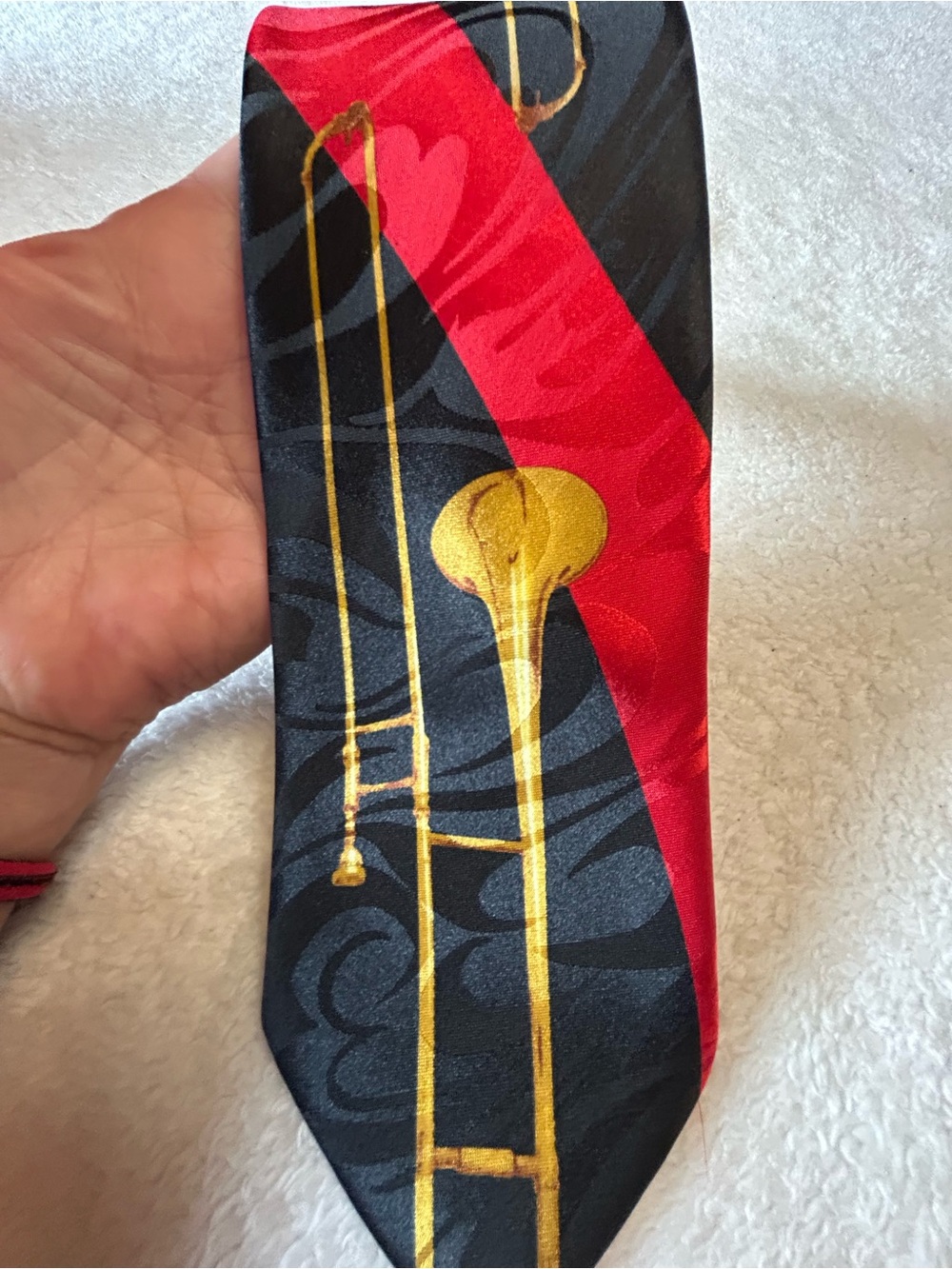 🎁3 for $30 - Trombone Motif Silk Tie